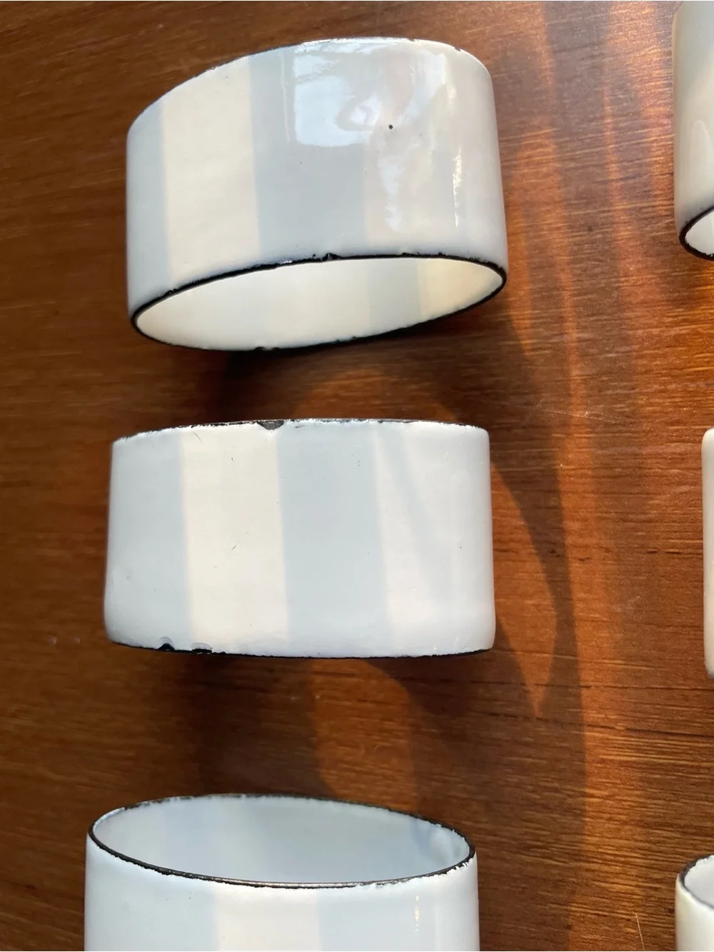 Katarina Brieditis for IKEA Set of 6 HEDER Napkin Rings Blue & White Enamel